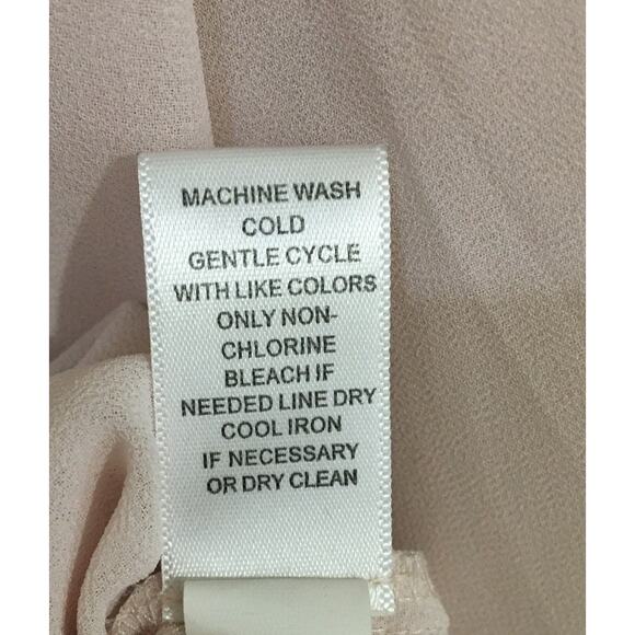 Spense Sheer Pink  Pleated Long Sleeve Blouse Size Medium - Picture 5 of 7